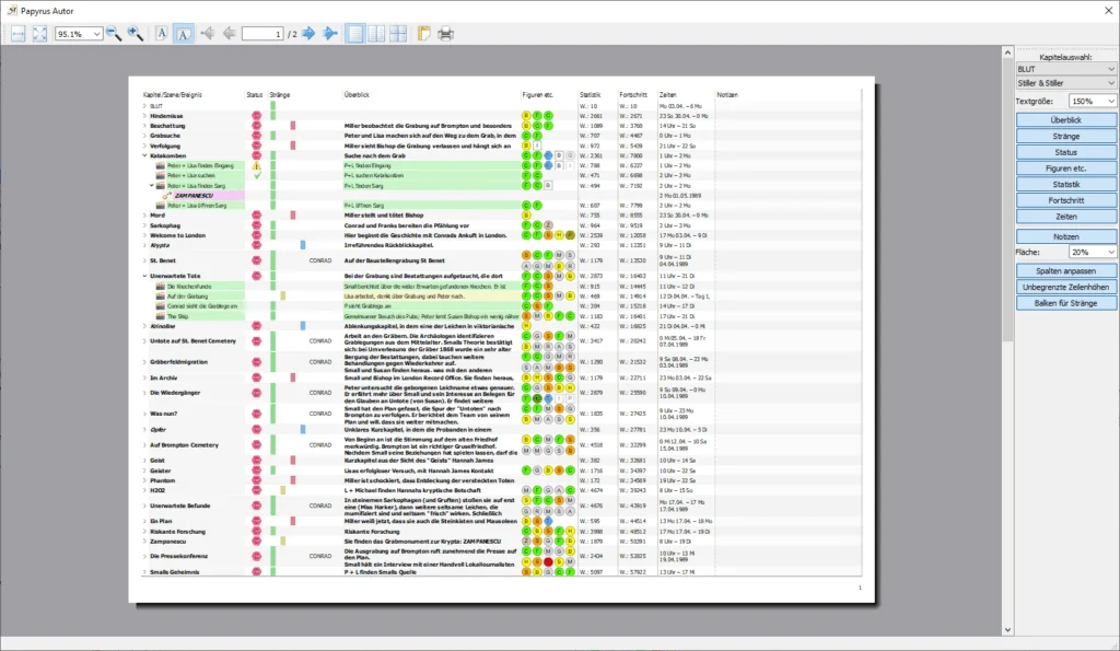 Druckausgabe Organizer