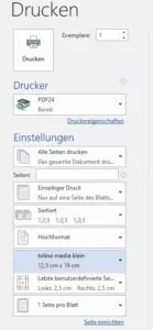 PDF drucken mit Word