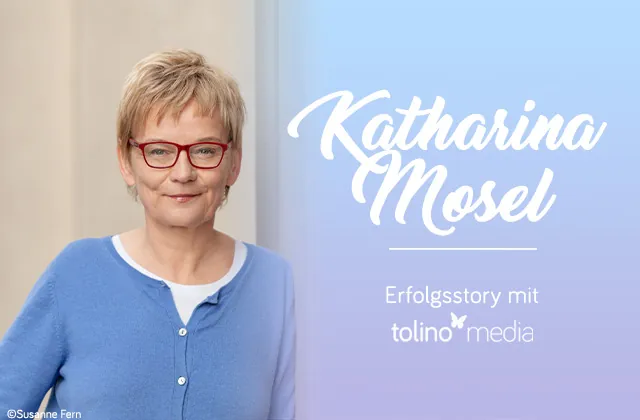 Banner zur Autorin des Monats mit Foto von Katharina Mosel