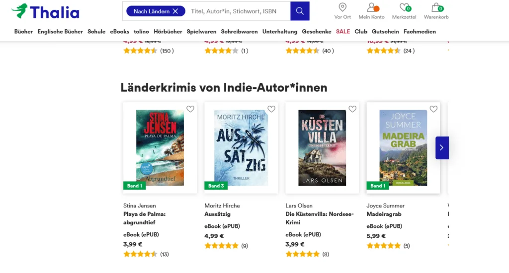 Slider Content-Kampagne Länderkrimis mit Selfpublishing