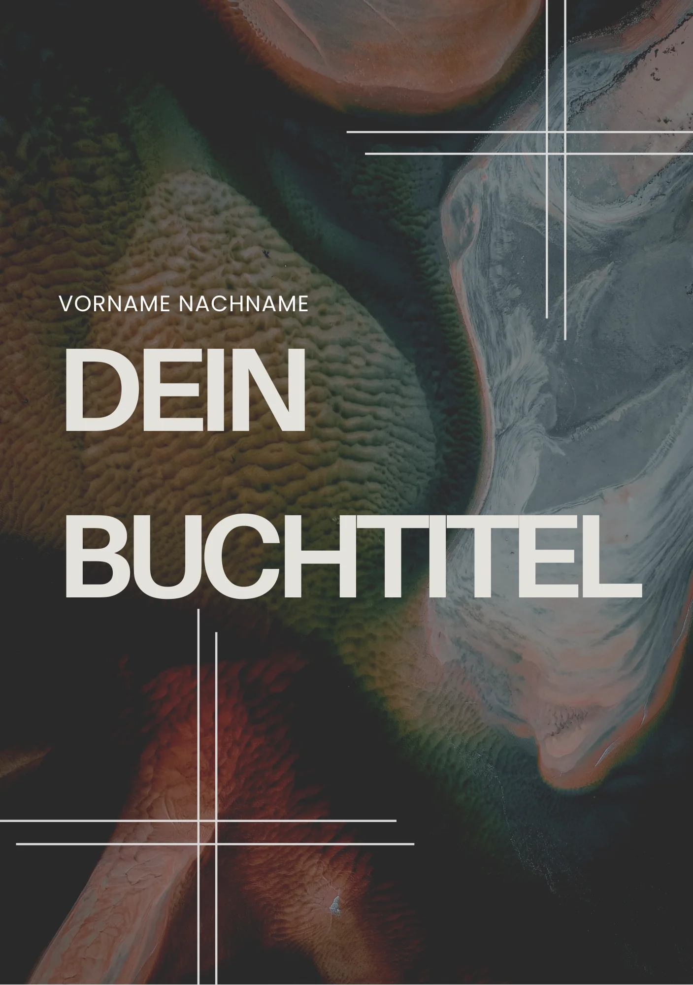 Beispielbild eines möglichen Buchcovers aus dem Genre Sachbuch, mit abstrakten Mustern in matten Farben.